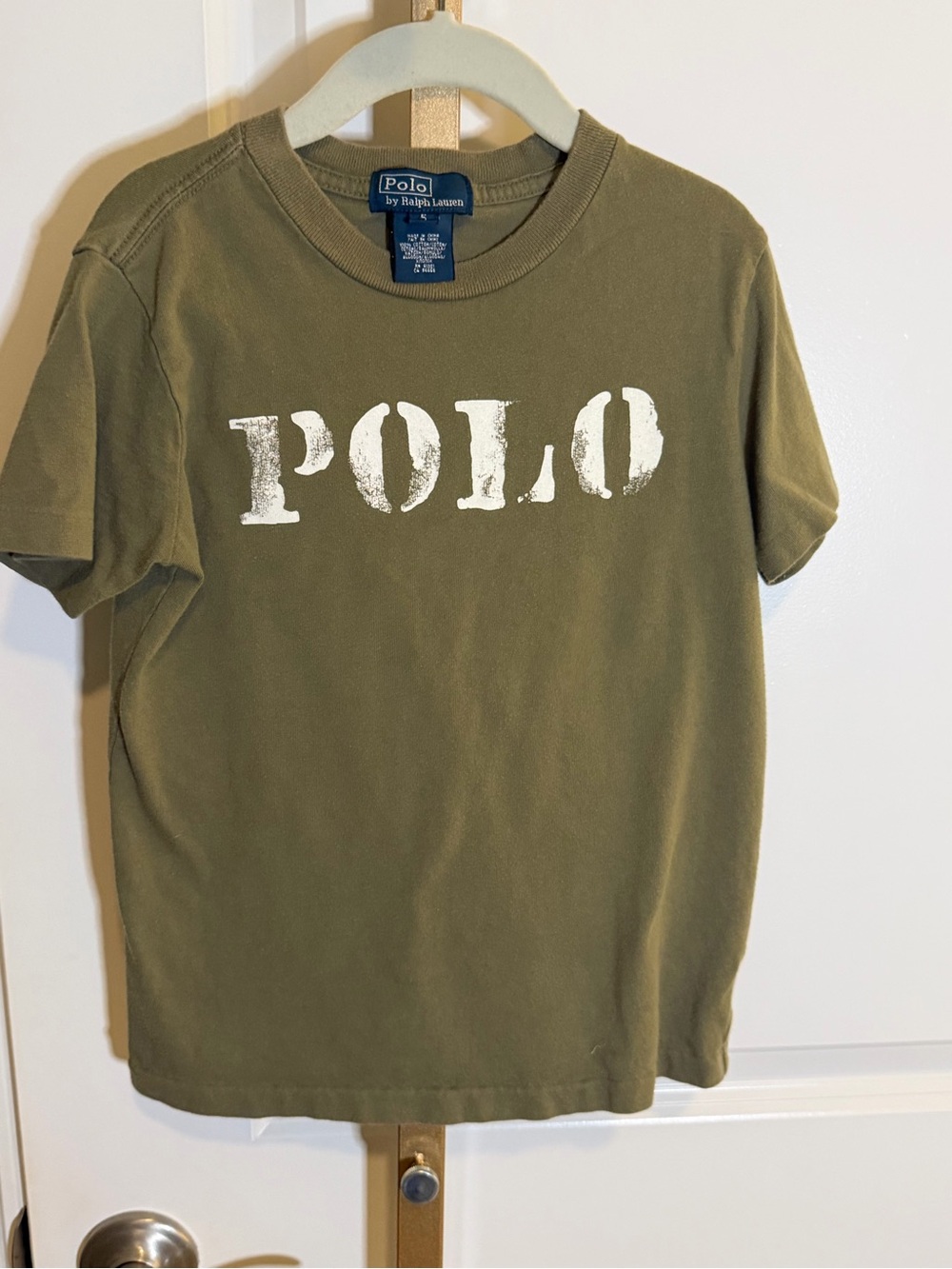 Polo by Ralph Lauren Olive Green T-Shirt with White POLO Logo